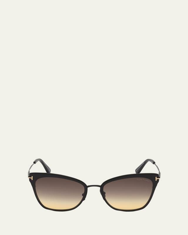 Faryn Dramatic Metal Cat-Eye Sunglasses